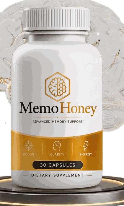 A bottle of MemoHoney advanced memory support, 30 capsules